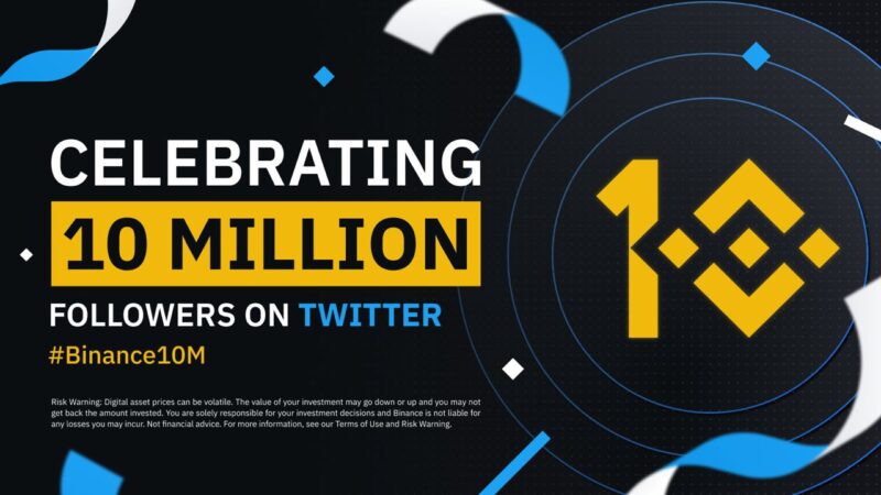 Binance Celebrating 10 Million Followers on Twitter