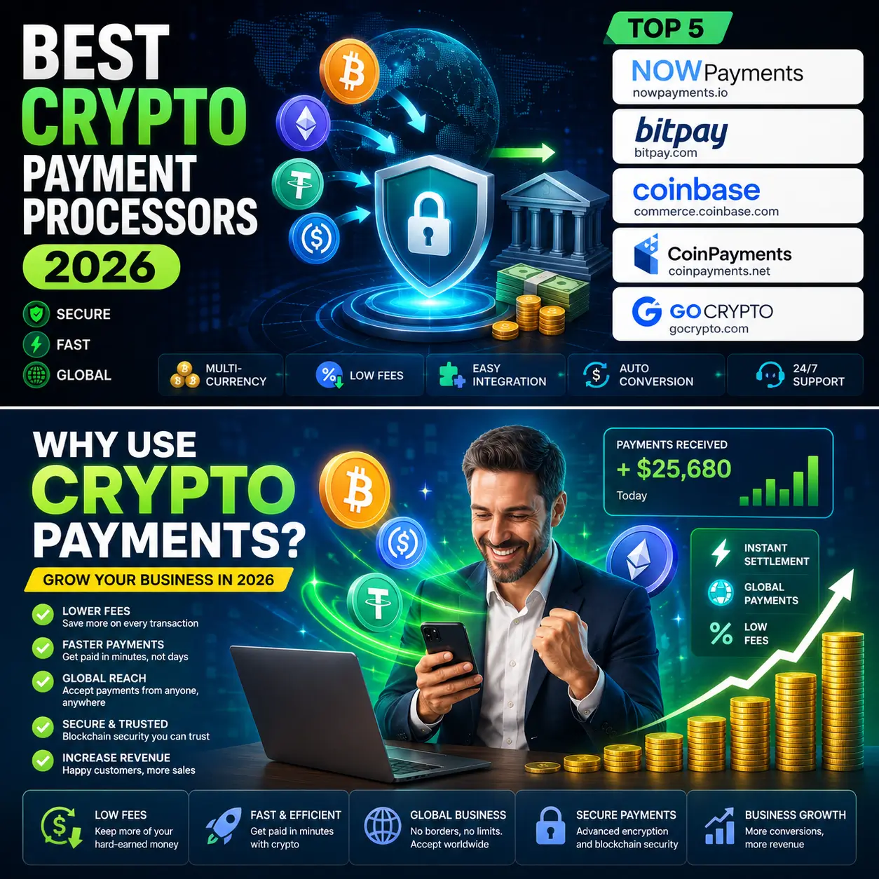 Top Crypto Payment Processors for Businesses
