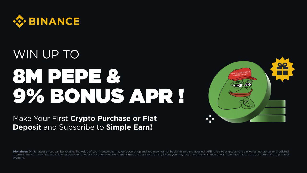 Binance x PEPE Giveaway – Win Up to 8M PEPE Tokens