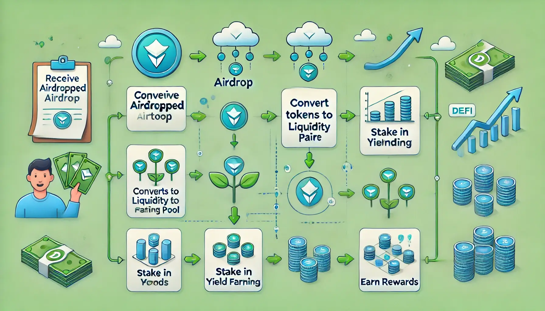 Airdrops to Fund DeFi Yield Farming