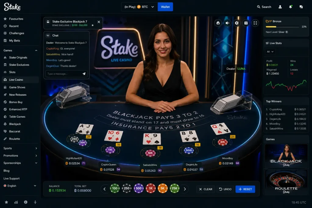 Stake — Premium Live Dealer Experience with Sports Integration