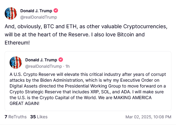 Trump’s Crypto Reserve Sparks Massive Market Rebound