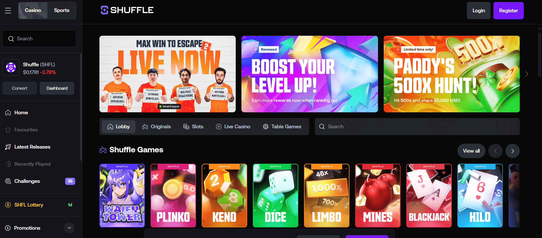 Shuffle.com Crypto Casino Review: $2B Bets, SHFL Token, Bonuses & Games