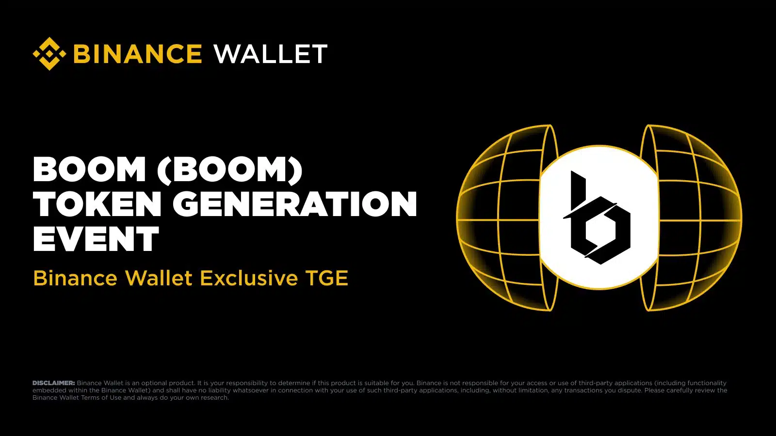 Binance wallet x Boom TGE