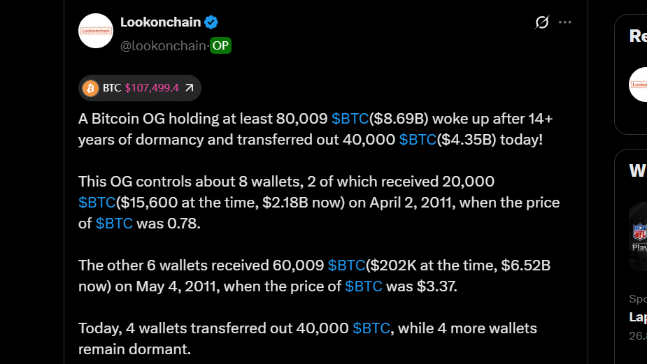 Dormant Bitcoin Wallets Resurface Profit-Taking or Strategic Play