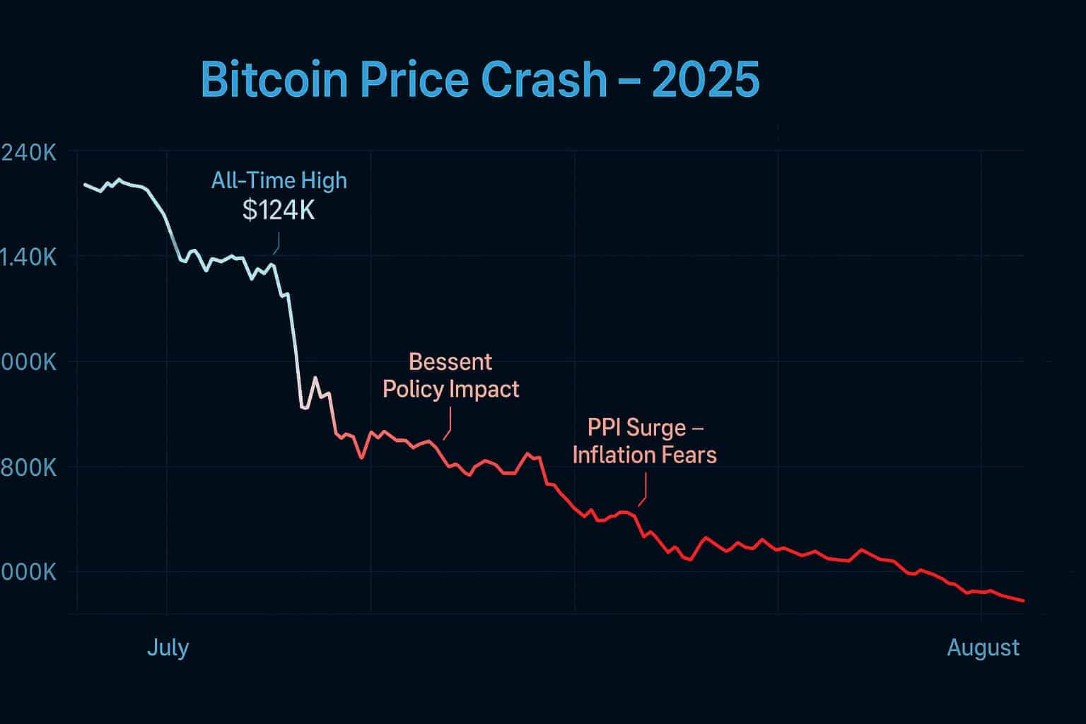 Crypto Chaos: Bitcoin Plunges from $124K High Amid Bessent’s No-Buy Policy and PPI Surge