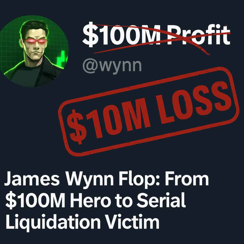 James Wynn Flop 2025: 40x BTC Short Liquidated, $DRUNK Rug Pull, Retail Diamond Hands Crushed
