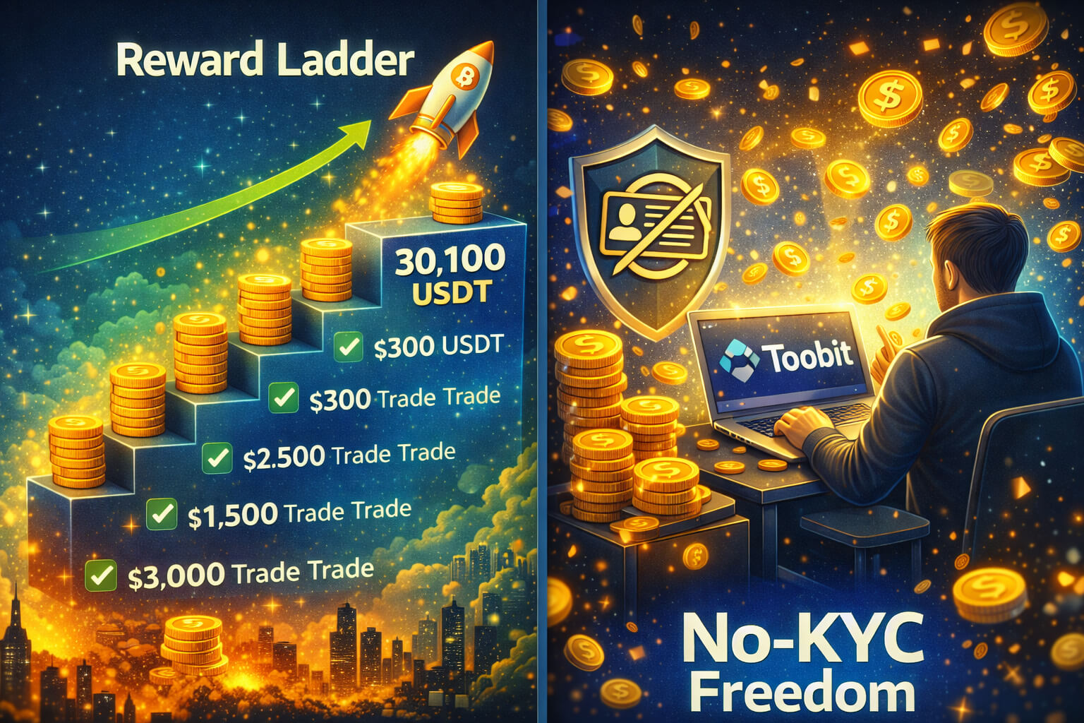Boost Your Crypto Start with 30,100 USDT Rewards on No-KYC Exchange Toobit