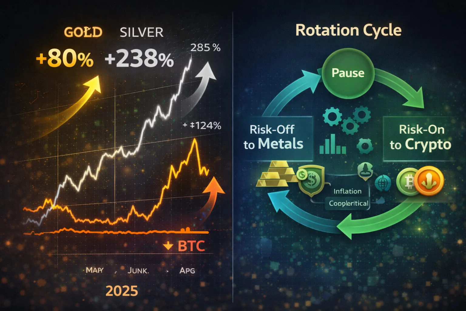 Why Gold Surged 70% While Bitcoin Lagged: The Rotation Everyone’s Missing