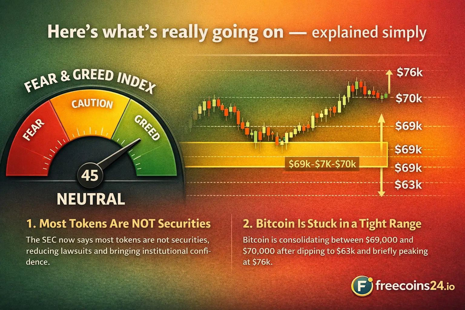 Crypto in March 2026: SEC Declares Most Tokens Aren’t Securities as Bitcoin Consolidates
